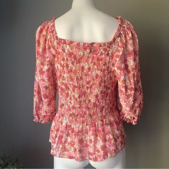 Nanette by Nanette Lepore | Floral Square Neck Off-The-Shoulder Stretch Top - Picture 3 of 6